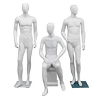 Adjustable Male Manikin FRP white Full Body clothing display Mannequin