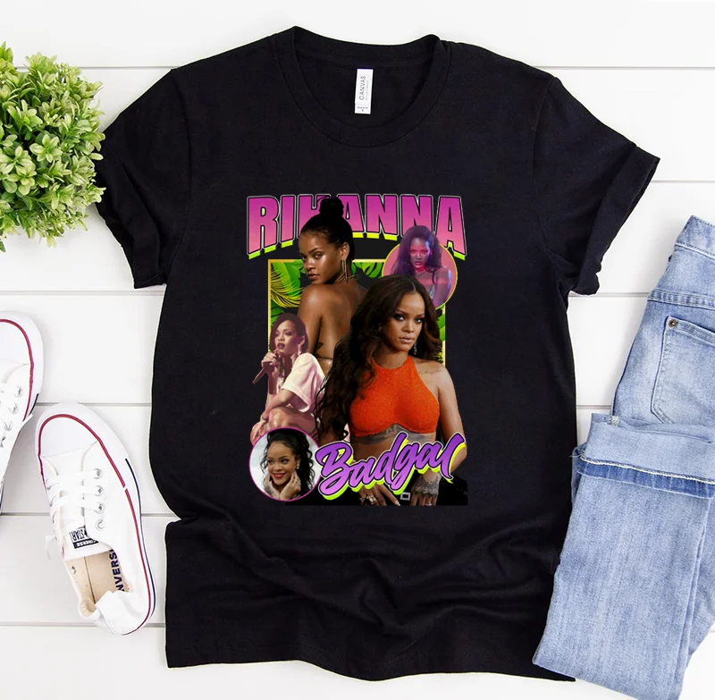 Wholesale T Shirt 100% Cotton Graphic Tee Aesthetic Clothes Women T-shirt Super Star Rihanna Printing T Shirt, Black
Wholesale T Shirt 100% Cotton Graphic Tee Aesthetic Clothes Women T-shirt Super Star Rihanna Printing T Shirt, Black