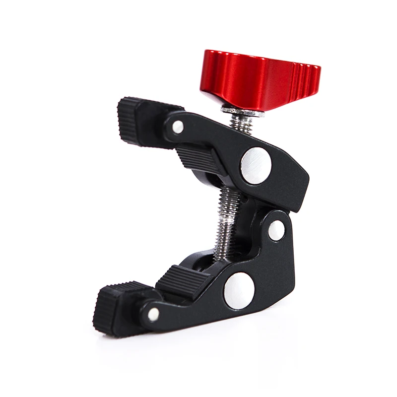 Aluminum Super Crab Clamp Mount for Magic Arm Ball Head Mount Double Ball head Adapter, Black + red
Aluminum Super Crab Clamp Mount for Magic Arm Ball Head Mount Double Ball head Adapter, Black + red