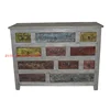 Indian Colorful Wooden Multi Drawer Furniture Carved Cabinet/Sideboard