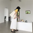 Canvas Lady Large Capacity Single Shoulder Shopping Bags with Embroidery Letter