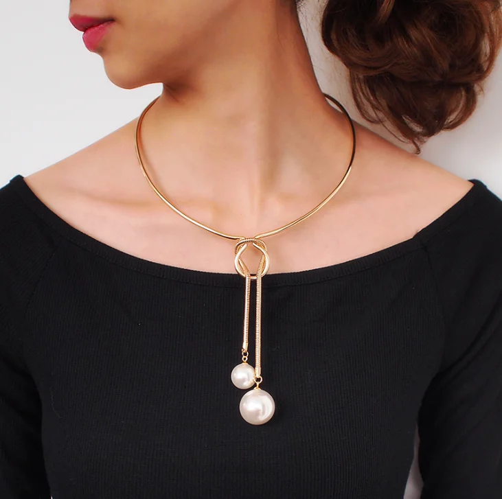

jialin jewelry women 2020 unique design freshwater baroque pearl chocker necklace