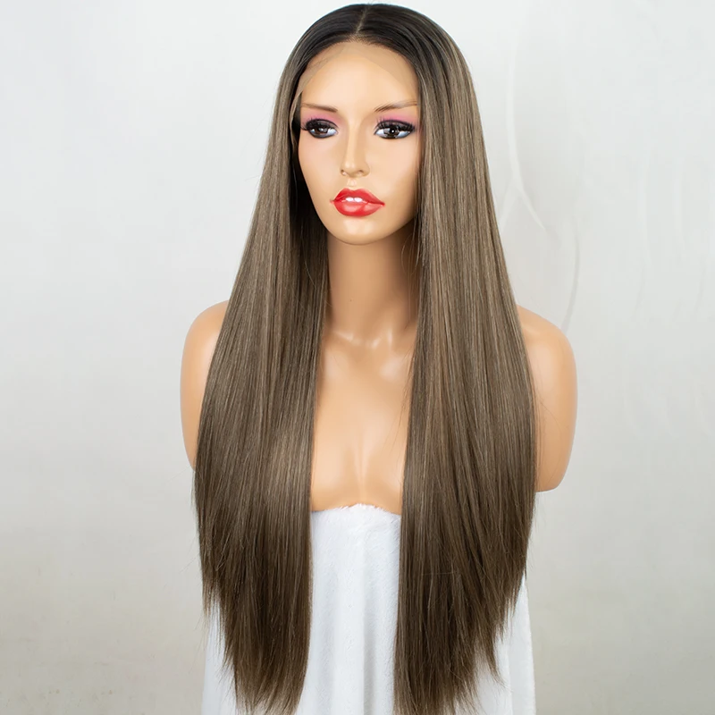 Natural Looking 13x6 Large Lace Size 6" Deep Parting Heat Resistant Fiber Hair Ombre Brown Synthetic Lace Front Wigs for Women
Natural Looking 13x6 Large Lace Size 6" Deep Parting Heat Resistant Fiber Hair Ombre Brown Synthetic Lace Front Wigs for Women