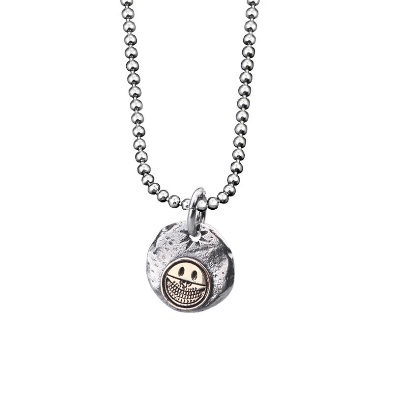 Fukarni Antique Silver Plated Cute Silver Laughing Face Retro Pendants Minimalist Beaded Necklace TN007
Fukarni Antique Silver Plated Cute Silver Laughing Face Retro Pendants Minimalist Beaded Necklace TN007