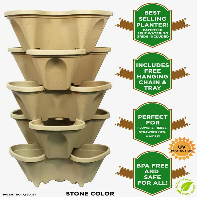 Stacking Planters-Garden Planter-Flower Pot- Stone Color- 5 Tier, Terracotta, stone, black, tuscany
Stacking Planters-Garden Planter-Flower Pot- Stone Color- 5 Tier, Terracotta, stone, black, tuscany