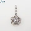Flower Crystal Luminous Charm Pendant Necklace for DIY crafts