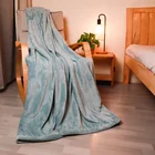 Thick Double Layer Customized Pattern Embossed Flannel Fleece Bed Throw Blanket