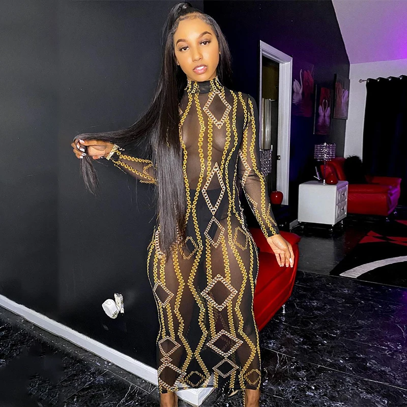 Bomblook M20671D Mesh Stripe Women's Maxi Dress Long Sleeve Stand Collar Sexy Dress 2021 NEW Arrival Streetwear
Bomblook M20671D Mesh Stripe Women's Maxi Dress Long Sleeve Stand Collar Sexy Dress 2021 NEW Arrival Streetwear