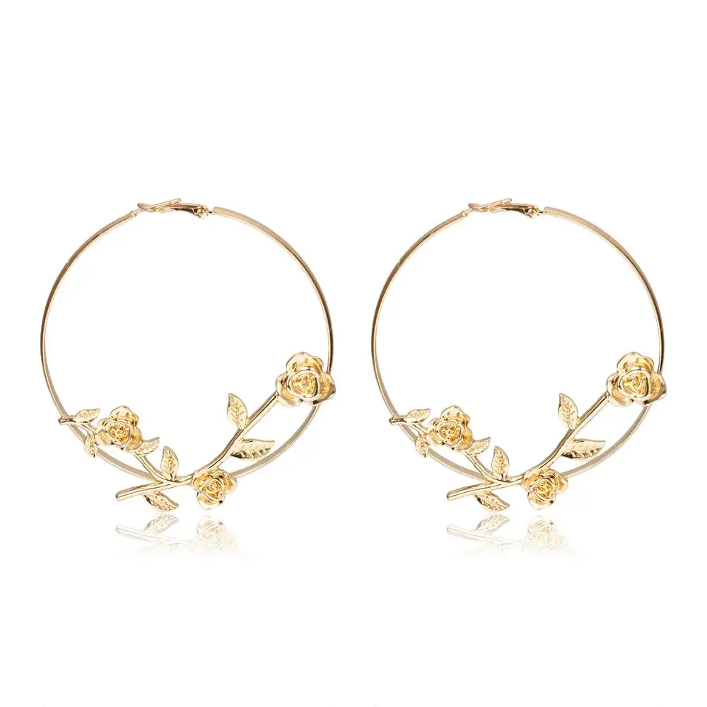SHIXIN Gold Color Stud Earrings Circle Charm Hoop Hollow out Rose Flower Earrings for Women Jewelry Party Wedding Gifts, Gold,sliver
SHIXIN Gold Color Stud Earrings Circle Charm Hoop Hollow out Rose Flower Earrings for Women Jewelry Party Wedding Gifts, Gold,sliver