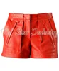 preppy style women leather shorts