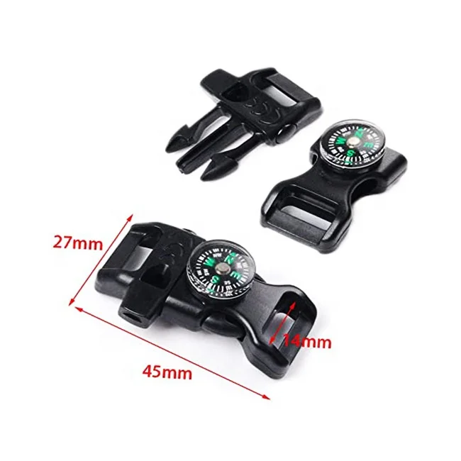 Emergency Survival Black Whistle Buckle with Compass for Parachute Bracelet, Black/orange+black
Emergency Survival Black Whistle Buckle with Compass for Parachute Bracelet, Black/orange+black