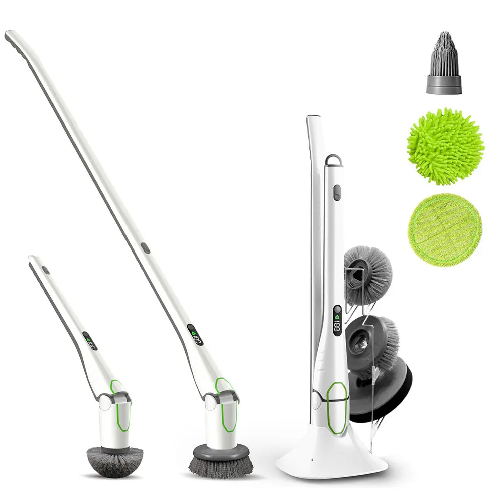 Bathroom Kitchen Wireless Waterproof Rechargeable Long Handle Electric Cleaning Brush with Replaceable Heads, As picture
Bathroom Kitchen Wireless Waterproof Rechargeable Long Handle Electric Cleaning Brush with Replaceable Heads, As picture