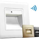 1W Auto ON OFF Wall Mounted Recessed LED Step Light with Motion Sensor For Hallway Stairs Pathway