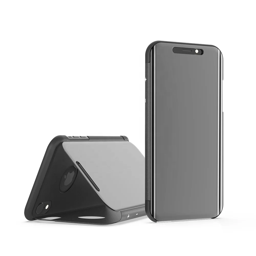 For iPhone Xr Clear View Flip Stand Electroplating PC Leather Back Mirror Mobile Phone Case, Customizable
For iPhone Xr Clear View Flip Stand Electroplating PC Leather Back Mirror Mobile Phone Case, Customizable