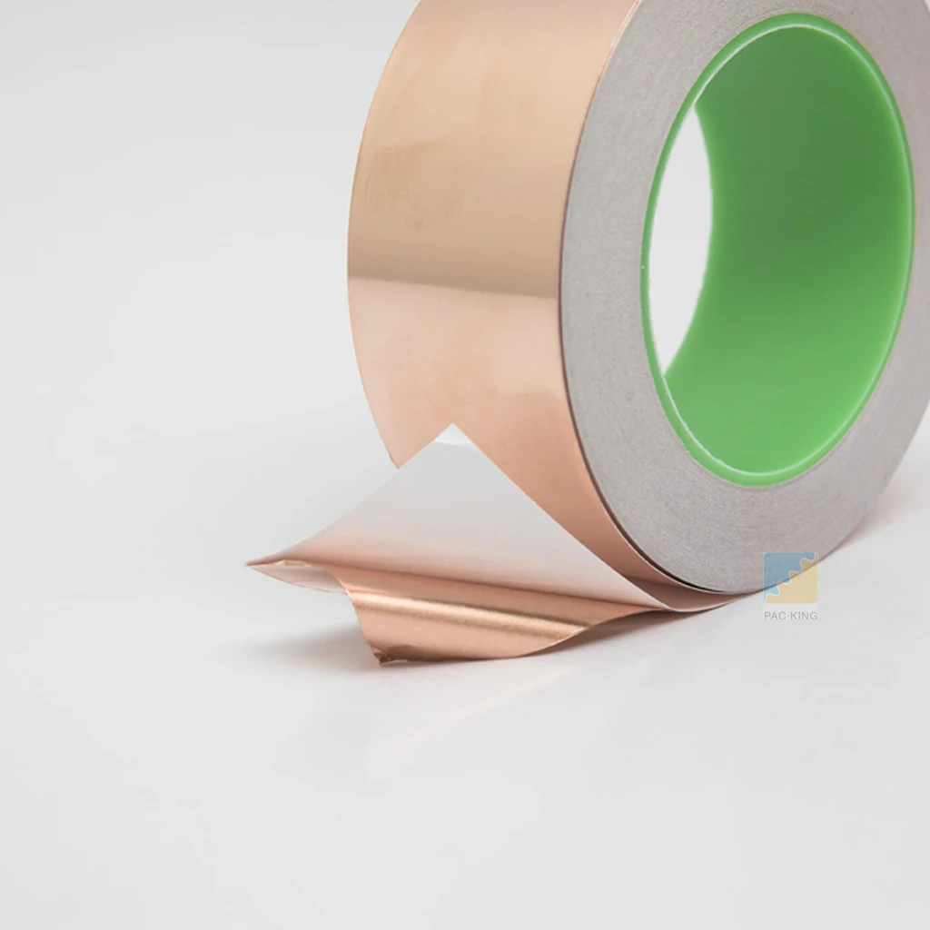 

Copper Foil Tape With Double-sided Conductive-1.77 inch * 27.3Yards (45mm * 25m) for EMI and RF Shielding Paper Circuits