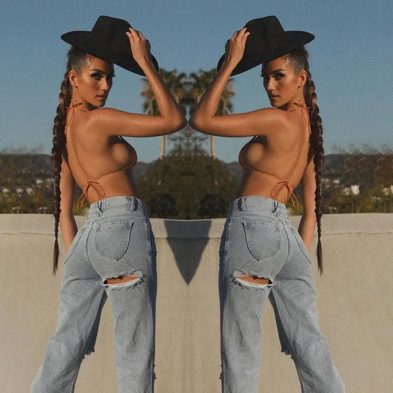 Ab7 Welkin 2021 Fashion Slim Casual Pants Washed Hole Straight Denim Pants Women's Jeans
Ab7 Welkin 2021 Fashion Slim Casual Pants Washed Hole Straight Denim Pants Women's Jeans