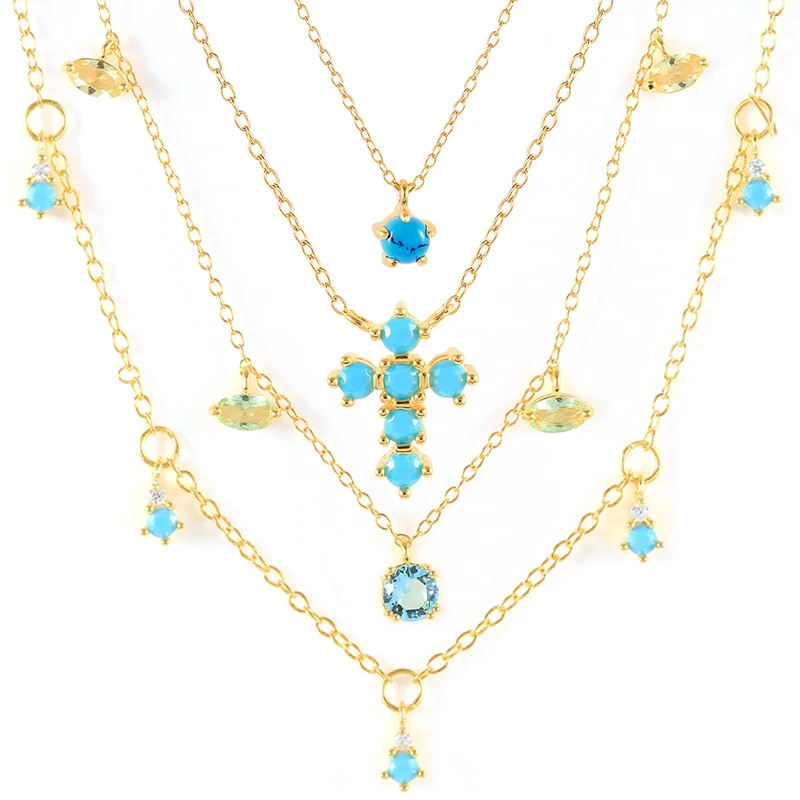 ROXI 925 Sterling Silver INS Geometric Turquoise Cross Waterdrop Star Pendant Necklace
ROXI 925 Sterling Silver INS Geometric Turquoise Cross Waterdrop Star Pendant Necklace