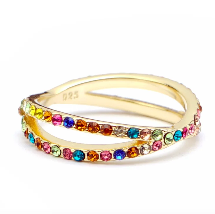 Jialin jewelry factory price cheap fashion ins hot gold plated women's finger colorful stone rainbow ring
Jialin jewelry factory price cheap fashion ins hot gold plated women's finger colorful stone rainbow ring