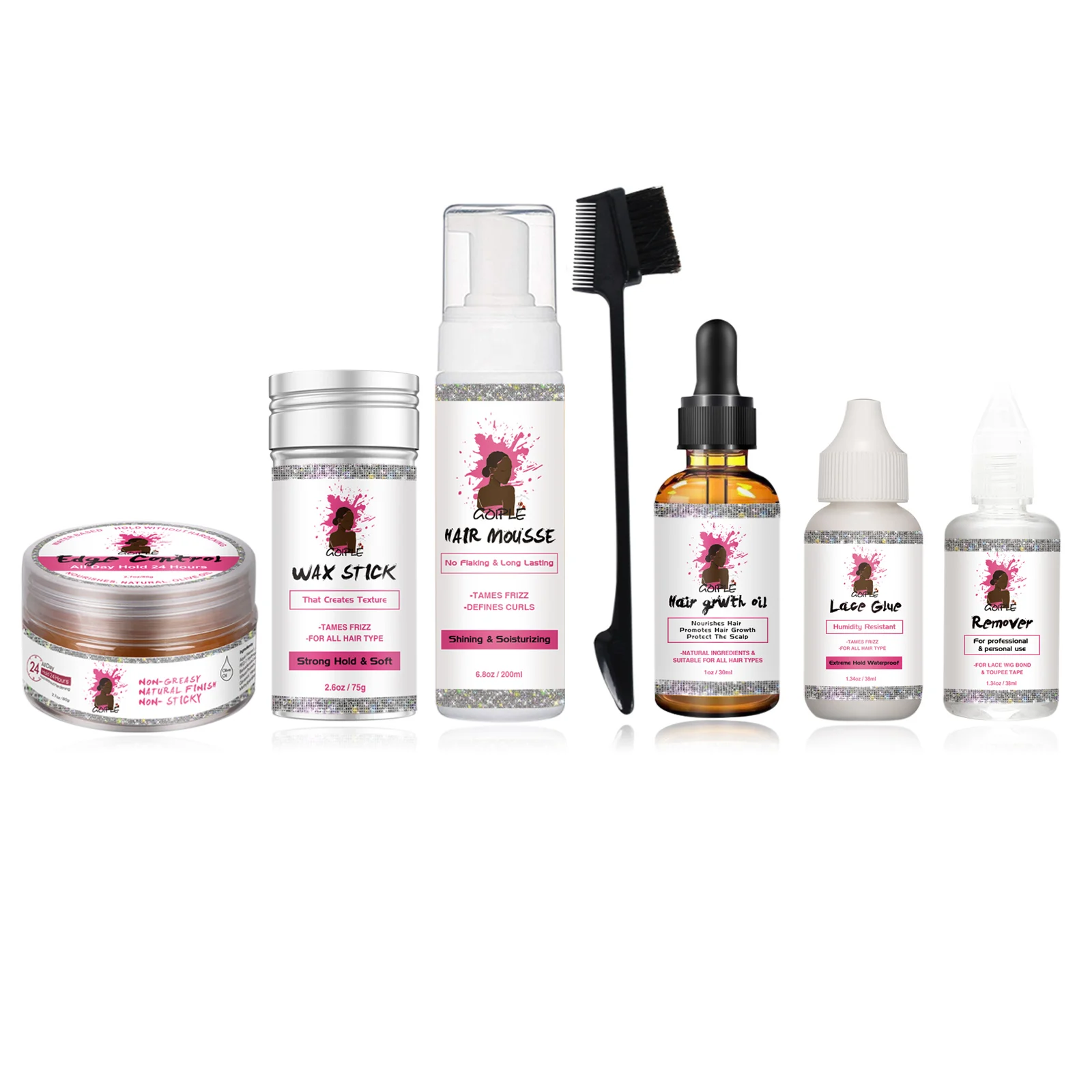 Custom Logo Private Label Hair Wax Stick Super Keep With Brush Lace Glue Remove Glue Edge Control Set
Custom Logo Private Label Hair Wax Stick Super Keep With Brush Lace Glue Remove Glue Edge Control Set
