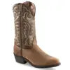Beige And Brown Cowboy Boots For Men, Genuine Leather Riding Boots