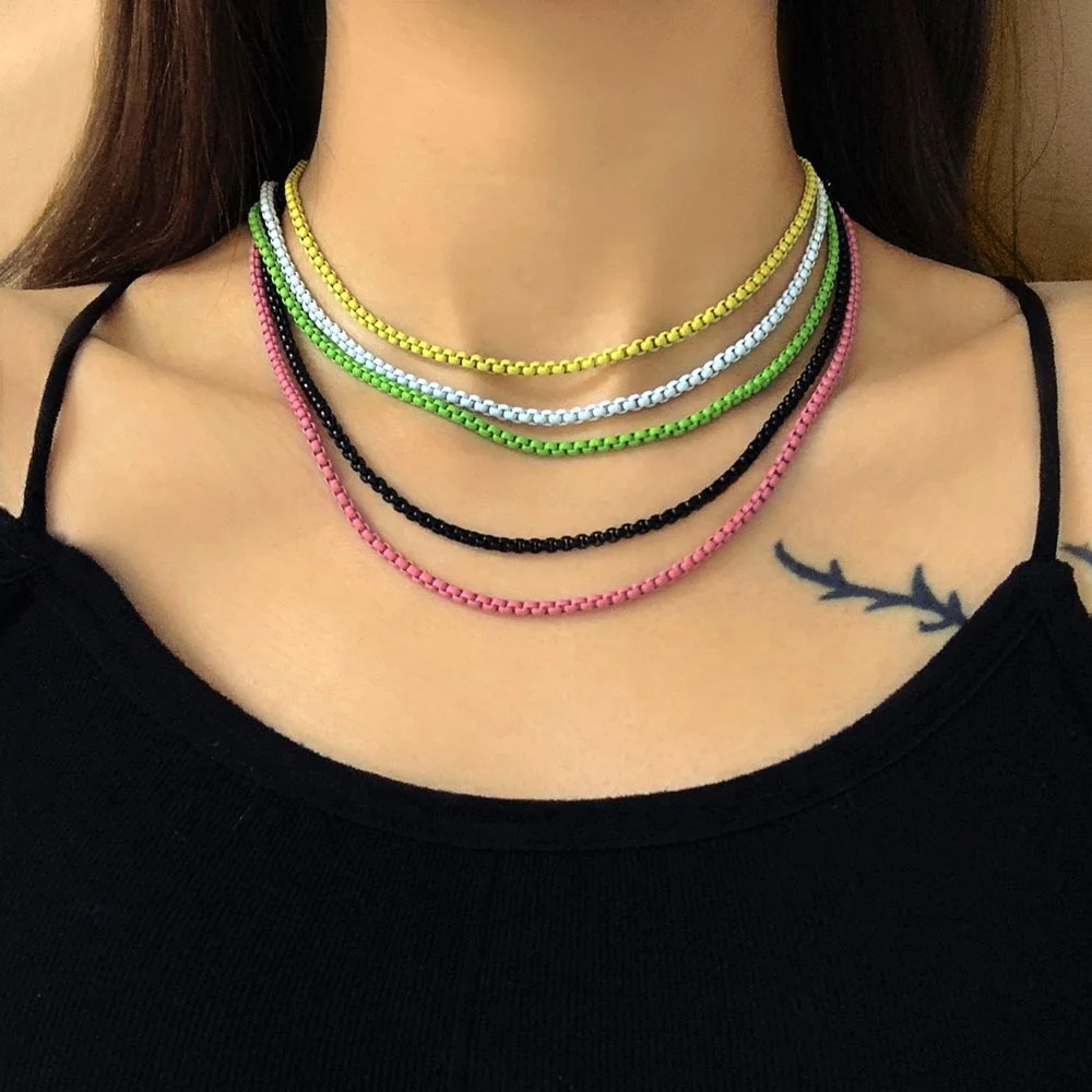 Colorful Necklaces Chain Fashion Candy Color Link Chain Women Necklaces Jewelry
Colorful Necklaces Chain Fashion Candy Color Link Chain Women Necklaces Jewelry