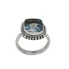 Luxury Cubic Silver Ring with Blue Topaz