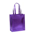 Wholesale Promotional Reusable Metallic Shopping Tote Non Woven PP Lamination Shopping Laser Film Bag