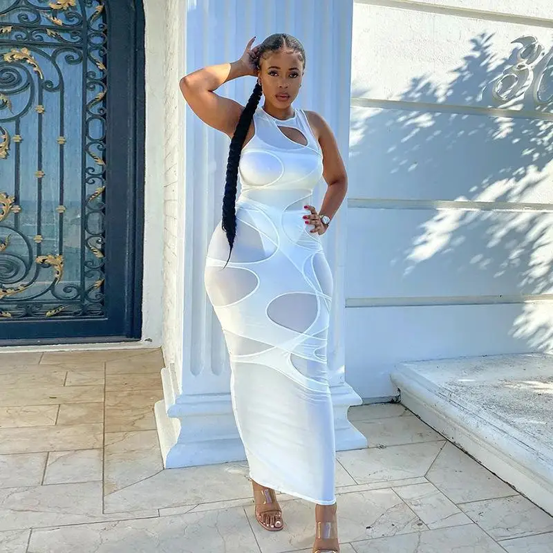 Y10364d Mesh Patchwork Sexy See Through Sleeveless Bodycon Maxi Dress Summer Women Club Wear Casual Bridesmaids Wedding Dress
Y10364d Mesh Patchwork Sexy See Through Sleeveless Bodycon Maxi Dress Summer Women Club Wear Casual Bridesmaids Wedding Dress