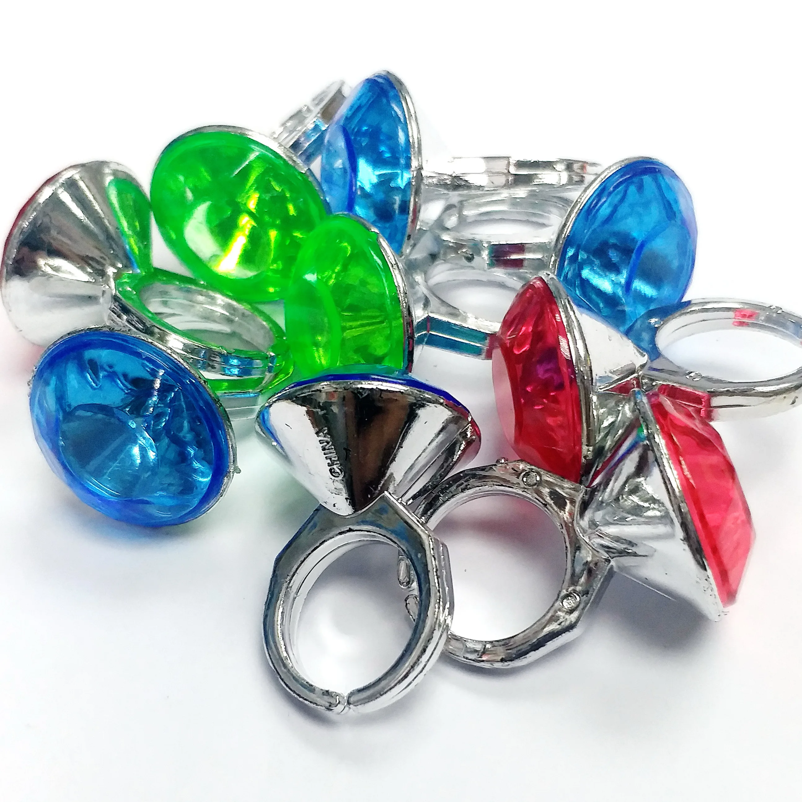 Anillos De Diamantes De Plástico,Joyería,Novedad,Regalo De Fiesta De