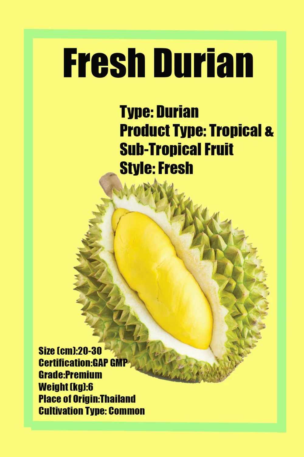 fresh durian - buy fresh durian fruit product on