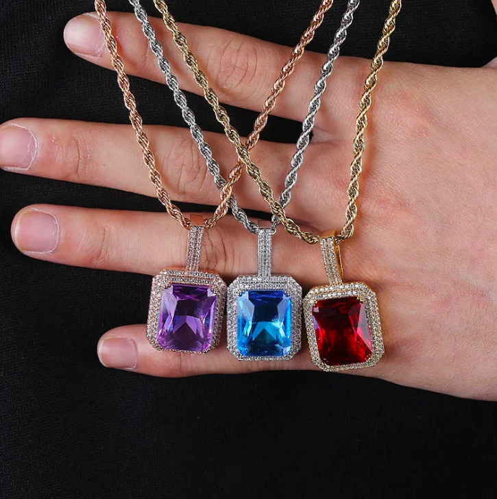 Jialin jewelry ins hot hiphop set jewelry rainbow colored big square large zircon stone gem charm pendant necklace
Jialin jewelry ins hot hiphop set jewelry rainbow colored big square large zircon stone gem charm pendant necklace