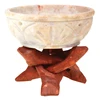 Wooden cobra stand with soapstone bowl incense resin / charcoal burner