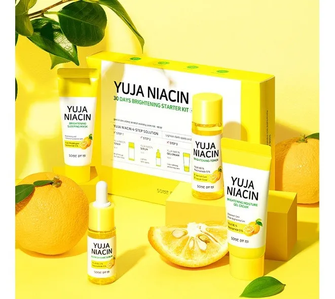 yuja niacin brightening stater kit korean cosmetics somebymi