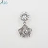Big Diamond Silver Rhinestone Embellishments Flower Pendant Charm for Necklace