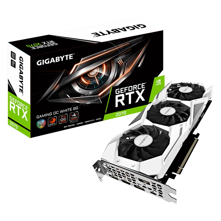 

GIGABYTE NVIDIA GeForce RTX 2070 GAMING OC WHITE 8G 3X Gaming Graphics Card Cooling System with Alternate Spinning Fans