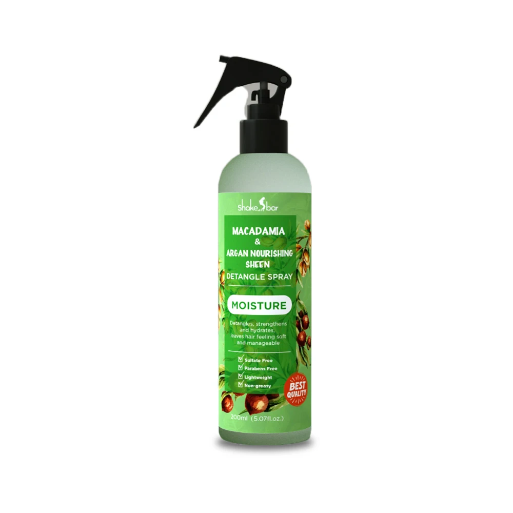 Hair care OEM SHAKEBAR Macadamia & Argan Nourishing Sheen & Detangle Spray 
Hair care OEM SHAKEBAR Macadamia & Argan Nourishing Sheen & Detangle Spray