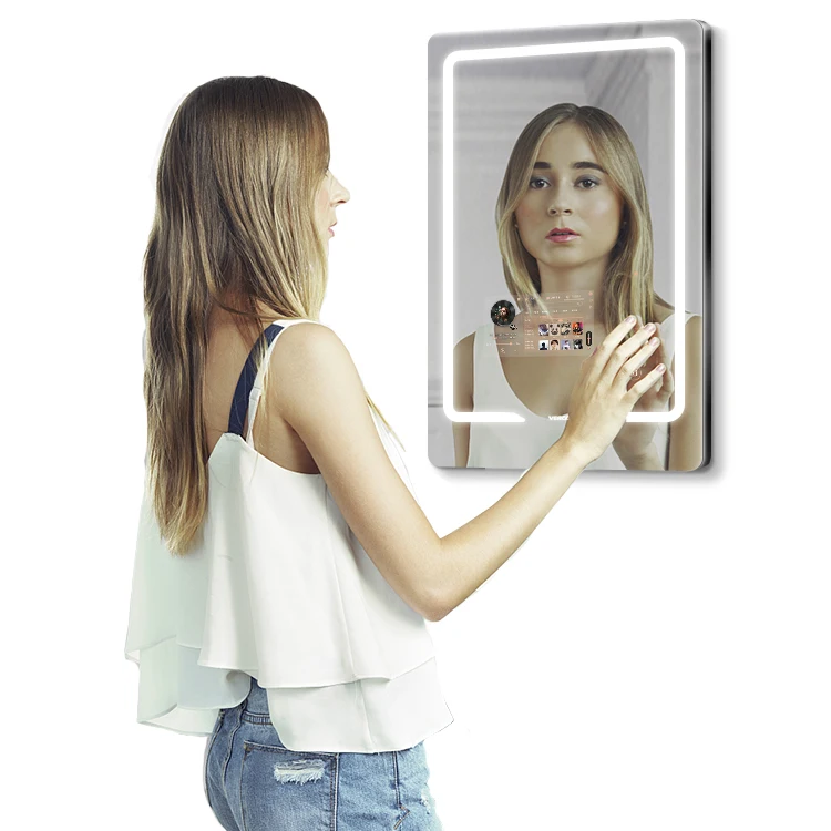 Fashion touch screen control led android system smart mirror intelligent wifi smart mirrors for bathroom and hotel
Fashion touch screen control led android system smart mirror intelligent wifi smart mirrors for bathroom and hotel