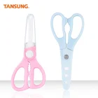 Portable Safety Food Cutter Kitchen Baby Ceramic Safety Food Scissors with Plastic Cover