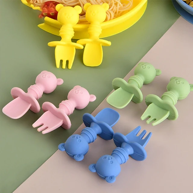 Silicone Baby Feeding Fork Spoon Set Children Dishes Toddlers Infant Feeding Accessories Silicone Spoon for Kids
Silicone Baby Feeding Fork Spoon Set Children Dishes Toddlers Infant Feeding Accessories Silicone Spoon for Kids