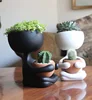 Decorative Planter -Double Robert Meditated Plant -Home Decor -Design Trendy Pot -Vase 3d Printing -Kids Room and Perfect Gift