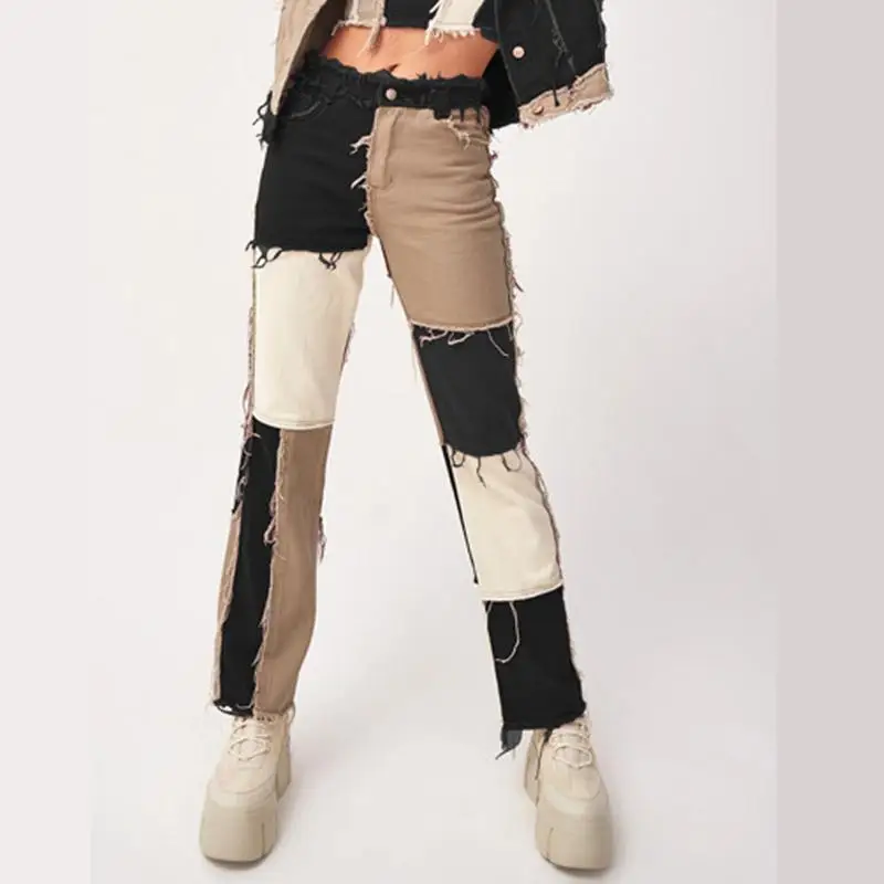 Xs-2xl Fashion Casual Denim Trousers Patchwork Slim Pants Patch High Waist Flare Jeans Women
Xs-2xl Fashion Casual Denim Trousers Patchwork Slim Pants Patch High Waist Flare Jeans Women