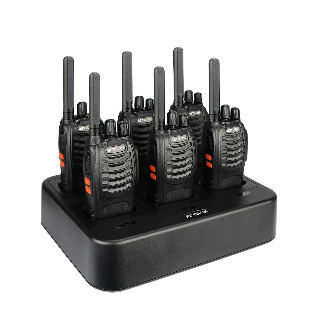 

6Pack Retevis H777 Walkie Talkie 5W CTCSS/DCS UHF400-470MHz 16CH FM Two Way Radio with six way Rapid Charger