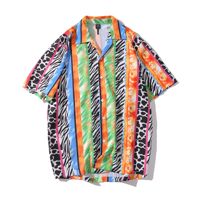 OEM Custom Hawaiian Beach Wear Summer Short Sleeve Colorful Striped Casual Men Floral Shirt
OEM Custom Hawaiian Beach Wear Summer Short Sleeve Colorful Striped Casual Men Floral Shirt