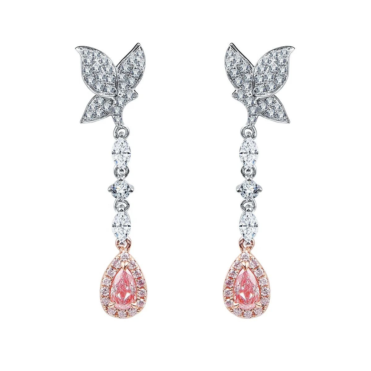 Fashion Women Jewelry 925 Sterling Silver Pink Diamond Teardrop Butterfly Earrings
Fashion Women Jewelry 925 Sterling Silver Pink Diamond Teardrop Butterfly Earrings