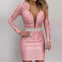 Wholesale women sexy pink long sleeve deep v neck mini lace cocktail party club prom dress
Wholesale women sexy pink long sleeve deep v neck mini lace cocktail party club prom dress