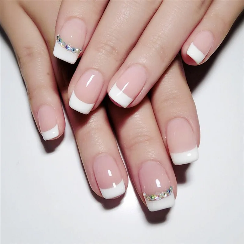 Iridescent White Instant French Nails Beveled Clear False Nail Art Tips Many Choice 24 Count
Iridescent White Instant French Nails Beveled Clear False Nail Art Tips Many Choice 24 Count