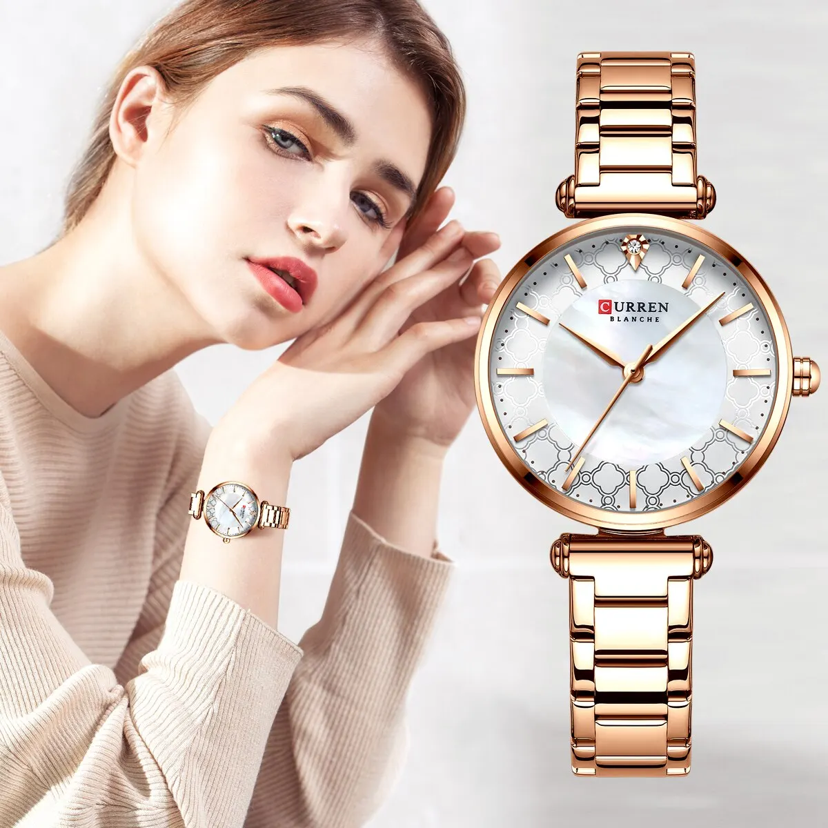 CURREN 9072 Watches for Women Luxury Brand Elegant Thin Quartz Wristwatch with Stainless Steel Simple Female Clock
CURREN 9072 Watches for Women Luxury Brand Elegant Thin Quartz Wristwatch with Stainless Steel Simple Female Clock