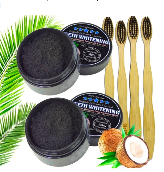 2Pcs Charcoal Teeth Whitening Powder Natural Activated Charcoal Coconut Shells 4 Bamboo Toothbrushes Tooth Whitening Powder, Black
2Pcs Charcoal Teeth Whitening Powder Natural Activated Charcoal Coconut Shells 4 Bamboo Toothbrushes Tooth Whitening Powder, Black