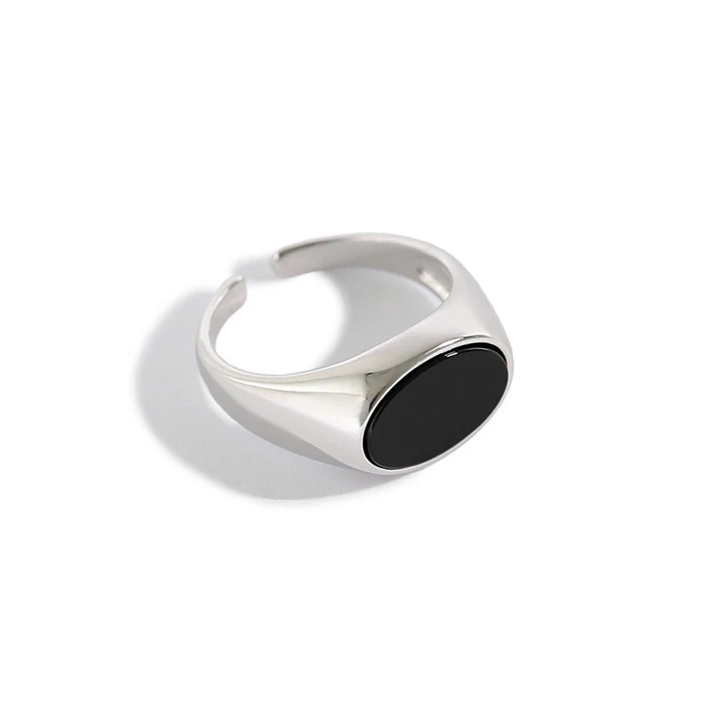 H-R550 Romantic Pure Sterling Silver 925 In Cool Style Black Agate Women'S Sterling Silver 925 Ring
H-R550 Romantic Pure Sterling Silver 925 In Cool Style Black Agate Women'S Sterling Silver 925 Ring