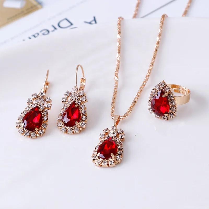 Jewelry Sets Hoop Earrings Water Drop Earrings Red Jewelry Set Rhinestones For Women Pendant Necklace/Earrings/Rings
Jewelry Sets Hoop Earrings Water Drop Earrings Red Jewelry Set Rhinestones For Women Pendant Necklace/Earrings/Rings